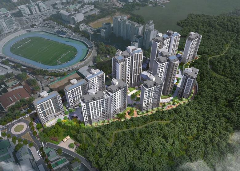 사우역 지엔하임 조감도. 문장건설 제공