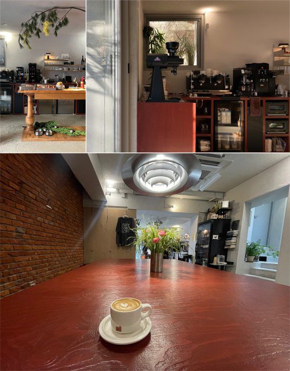 한국의 1세대 현대건축가 김중업이 1984년 설계한 서울 서대문구 '연희정음' 지하층 카페 '푸어링아웃 메라키'엔 햇살과 함께 따뜻함이 묻어난다. /사진=쿠움파트너스, 서윤경 기자