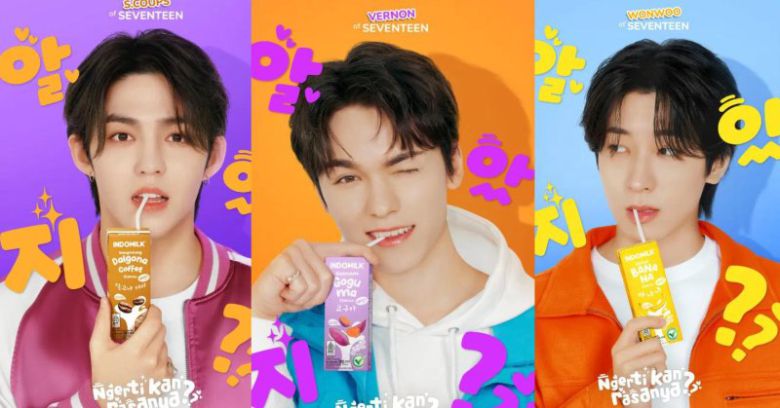 인도네시아의 인도밀크에서 K팝 보이그룹 세븐틴을 모델로 판매 중인 가공유 이미지 인도밀크 홈페이지 갈무리                                      네팔의 야소다 푸드에서 판매 중인 '현재' 라면 키프리스 제공