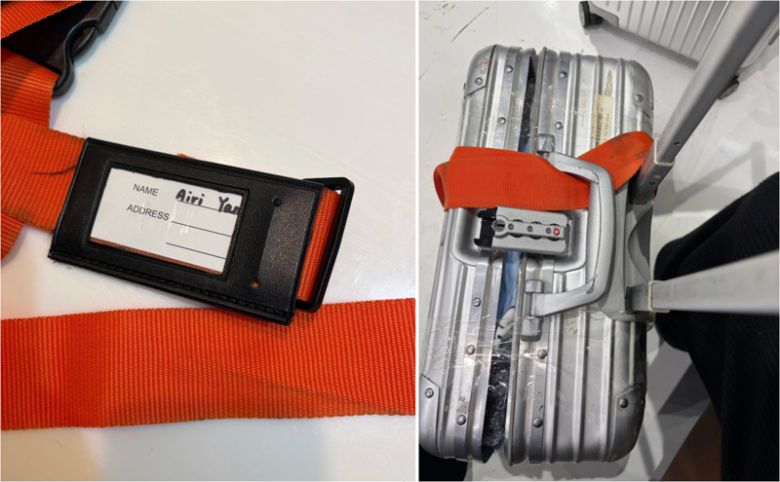 해외 공항에서 심각하게 파손된 상태로 발견된 캐리어. /사진=보배드림