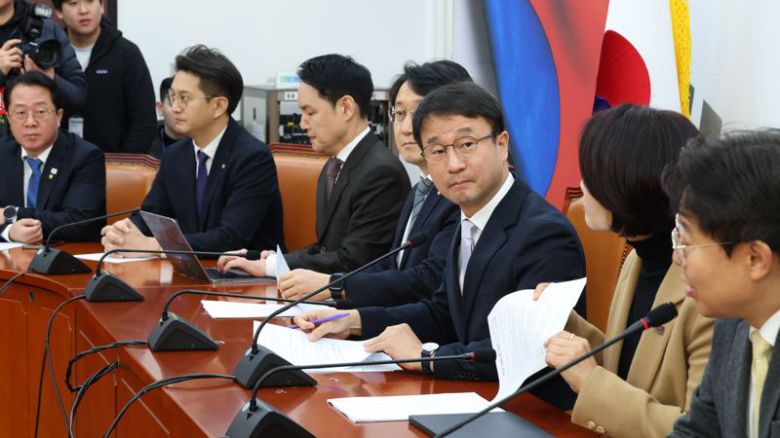 더불어민주당 한병도 원내대표가 22일 국회에서 열린 정책조정회의에서 발언하고 있다. 사진=서동일 기자