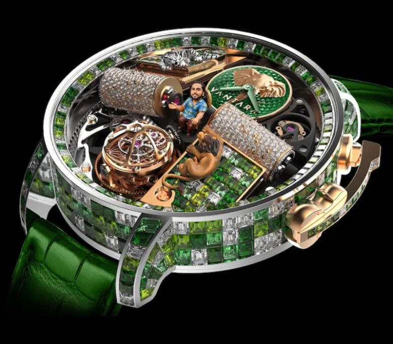 제이콥엔코(Jacob & Co.)가 제작한 '오페라 반타라 그린 카모(Opera Vantara Green Camo)'/사진=Jacob & Co 인스타그램, 인디아투데이