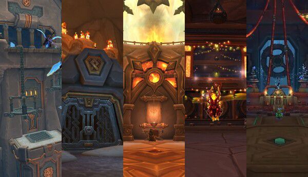 - 내부 전쟁 던전은 '부화장', '잿불맥주 양조장', '어둠불꽃 동굴', '신성한 불꽃의 수도원', '작전명 : 수문'