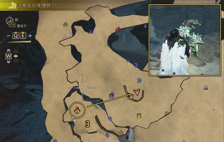 - 구역 3 남부 덧없는 꽃 위치