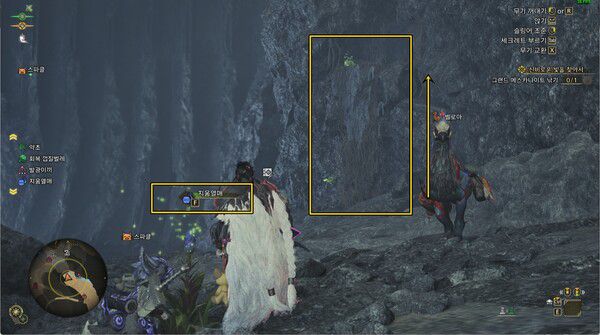 - 10번 간이 캠프 구역 앞에 있는 지움 열매 위치 1시 방향에 있는 덩굴을 타고 올라가면 들어갈 수 있다