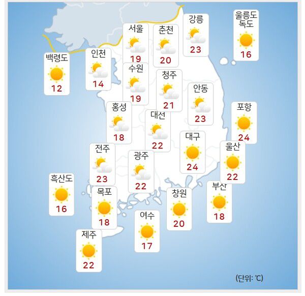 기상청= 오늘 오후 날씨
