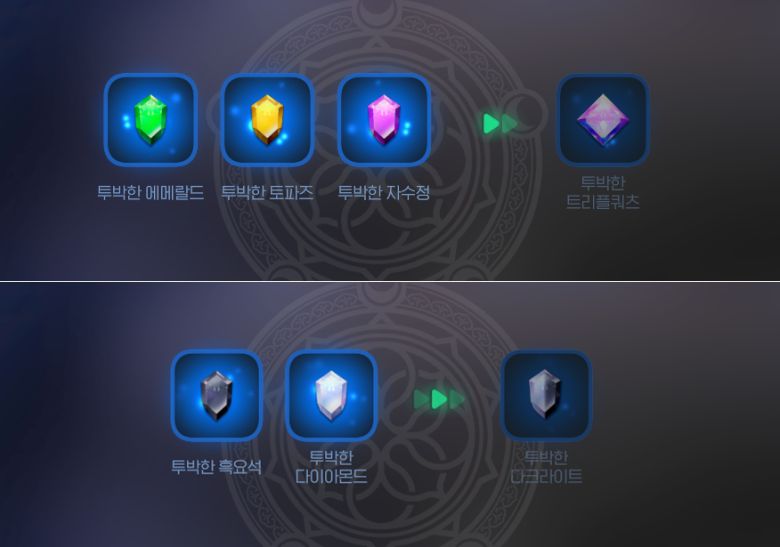 - 트리플쿼츠와 다크라이트를 합치면 태그 강화가 붙은 스타프리즘이 탄생한다