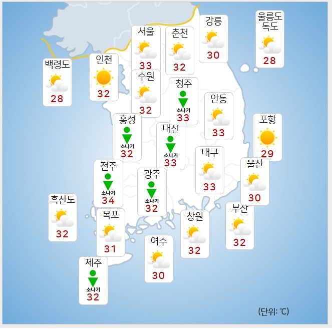 기상청= 오늘 오후 날씨