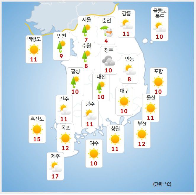 기상청= 오늘 오후 날씨
