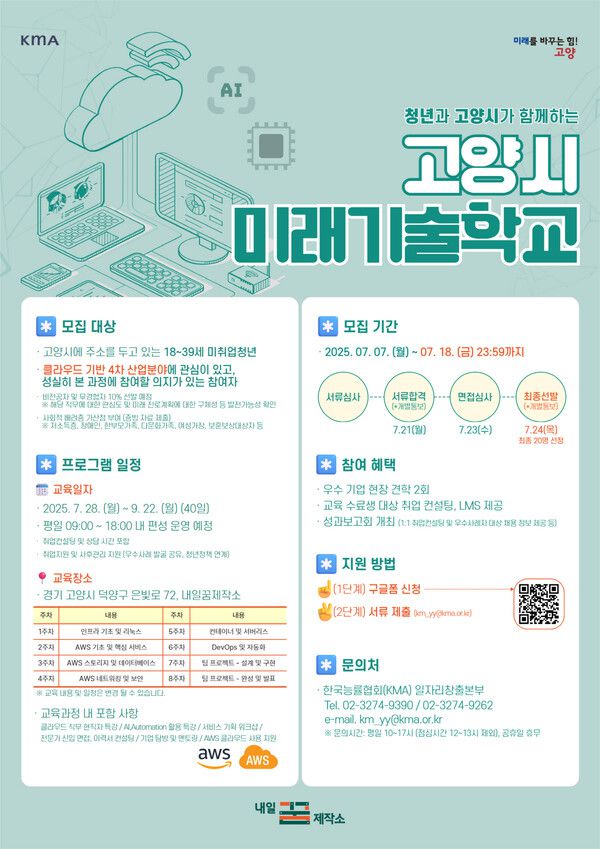 고양시 ‘미래기술학교’ 교육생 모집_4차산업 전문인력 양성 [사진=고양시]