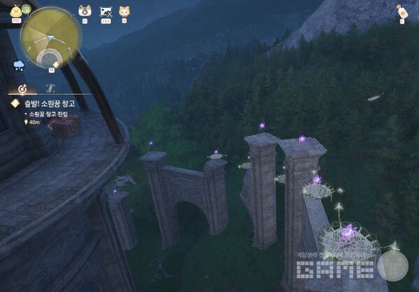 ▲상상의 별을 터치하고 뒤를 돌아보면 이런 모습이다. 포기하고 앞(위쪽)으로 전진하자 인피니티 니키 /게임와이 촬영