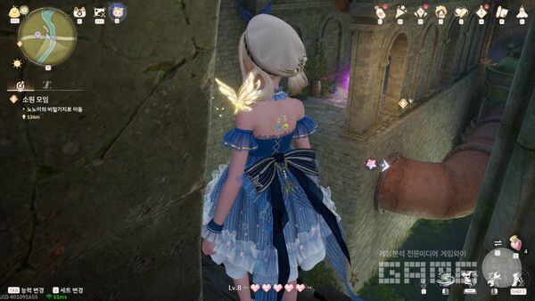 ▲행운의 우물 워프로 왔는데 여기가 아니다. 아무튼 워프 지점 바로 위에 이렇게 새로운 지역으로 갈 수 있는 길이 있다. 바로 아래는 상상의 별이 있다. 계단을 통해 올라가 보자. 인피니티 니키 /게임와이 촬영