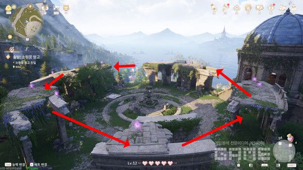 ▲이 방향으로 한 바퀴 돌아야 상상의 별을 획득한다. 인피니티 니키 /게임와이 촬영