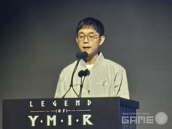 SSS 2.0 시스템에 대해 설명하는 위메이드 김정훈 사업실장. 레전드 오브 이미르 /게임와이 촬영