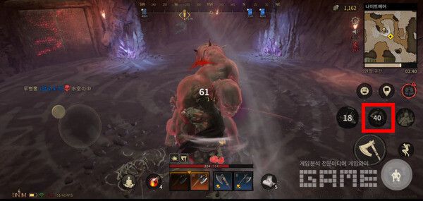 다음 힐윈드를 돌려준다. 그리고 좌우측으로 피한다. 붕대 감고 동작을 되풀이한다. 다크 앤 다커 모바일 /게임와이 촬영