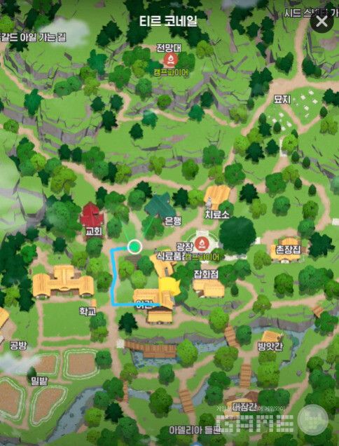 친근한 마을 맵이다. 마비노기 모바일 /게임와이 촬영
