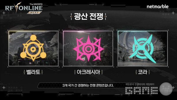 광산 전쟁은 3개 국가가 경쟁하는 콘텐츠다