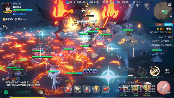 마비노기 모바일 전투 장면  / 게임와이 촬영