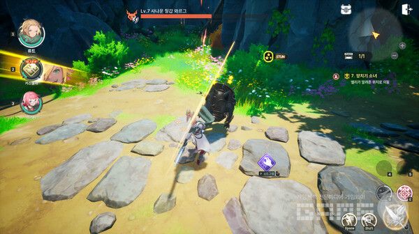 전투는 논 타겟팅 액션이다