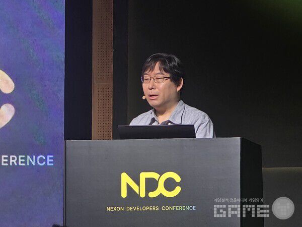 빅게임 개발의 중요성과 핵심 전략을 이야기하는 넥슨게임지 박용현 대표 /게임와이 촬영