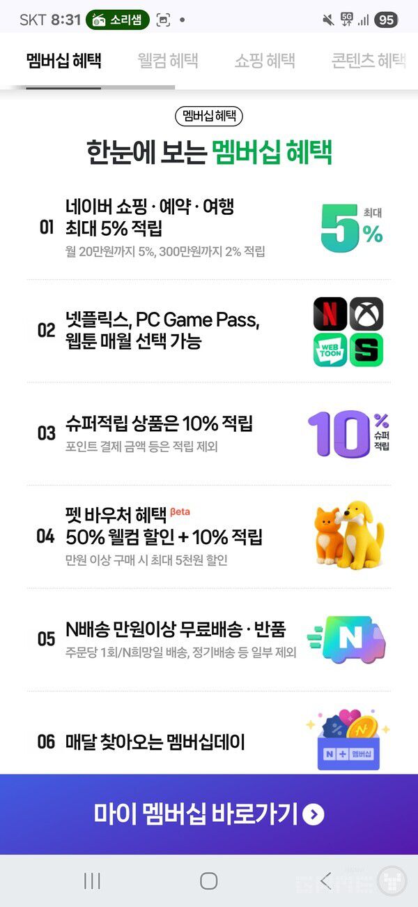 네이버 플러스 멤버십 혜택