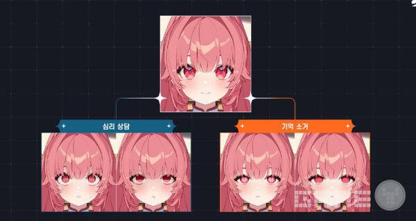 게임 내 함선에서 트라우마 치료를 할 수 있는데, 상담 방법에 따라서도 다른 일러스트를 만나볼 수 있다 / 스마일게이트 제공