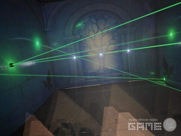 레이저를 피해야 하는 흥미로운 미션. 호요랜드 2025 /게임와이 촬영