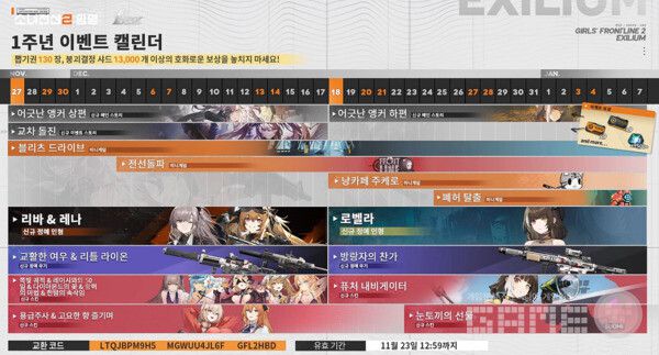 1주년 특별 방송에서 업데이트에 관련된 로드맵도 공개했다 / 출처 소녀전선 2 공식카페