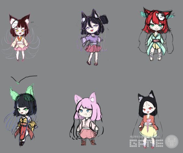 '께비' 인게임용 구미호 초기 컨셉아트