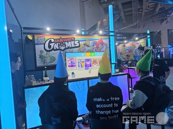 샌드 캐슬 스튜디오의 파티 게임 '노티 놈스' 부스 /게임와이 촬영