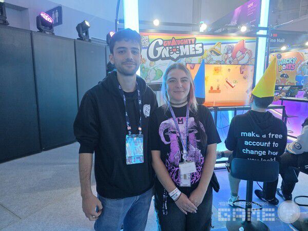 샌드 캐슬 스튜디오의 파티 게임 '노티 놈스' 부스 /게임와이 촬영