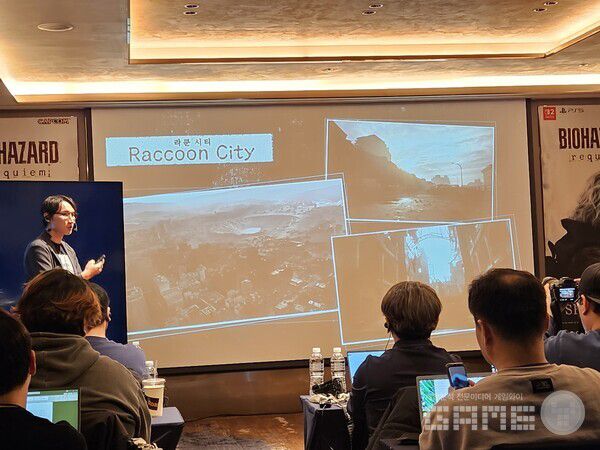 라쿤 시티를 배경으로 했기에, 시리즈 팬들의 관심도도 높였다 / 게임와이 촬영