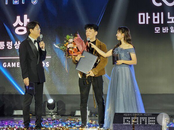 김동건 대표는 마비노기 IP를 사랑해 준 이용자들에게 감사 인사를 전했다 / 게임와이 촬영