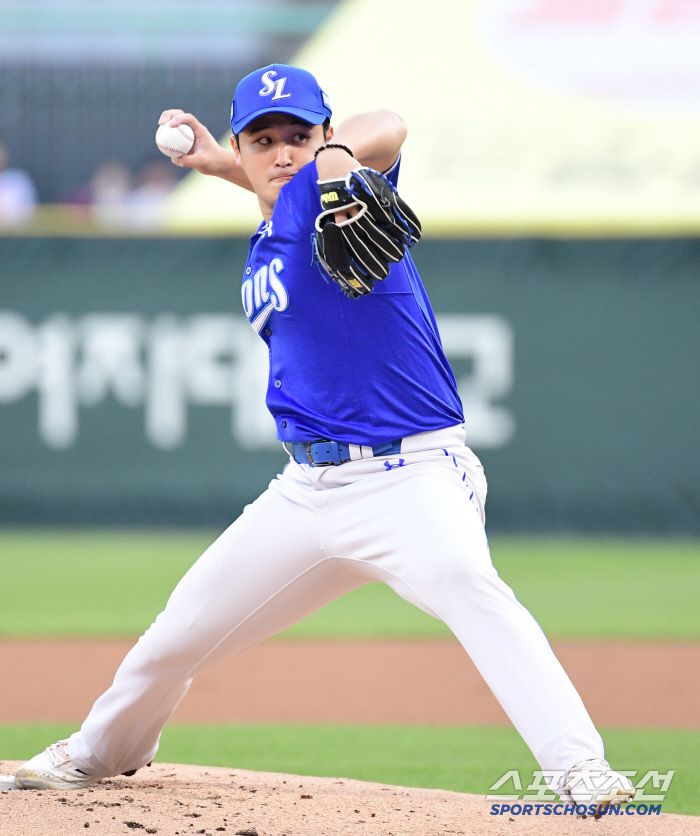 29일 인천 SSG랜더스필드에서 열린 KBO리그 SSG와 삼성의 경기. 선발 투구하고 있는 삼성 최원태. 인천=송정헌 기자songs@sportschosun.com/2025.04.29/