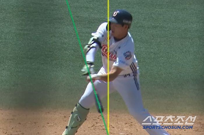 5월4일 두산 홍성호의 체크 스윙 비디오 판독. 노스윙으로 인정됐다. KBO 비디오판독 화면 캡쳐