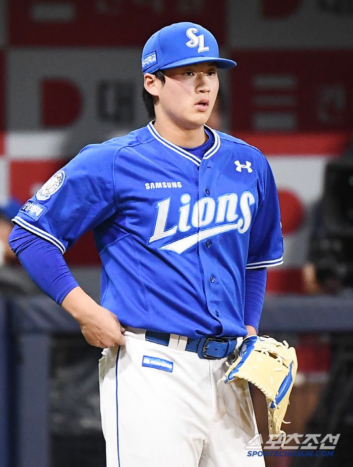 20일 서울 고척스카이돔에서 열린 삼성-키움전. 9회말 동점을 허용한 이호성.  고척=정재근 기자 cjg@sportschosun.com/2025.5.20/