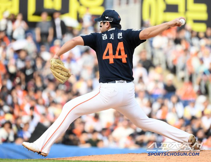 31일 창원 NC파크에서 열린 한화-NC전. 있다. 8회말 2사 3루 김서현이 투구하고 있다. 창원=정재근 기자 cjg@sportschosun.com/2025.5.31/