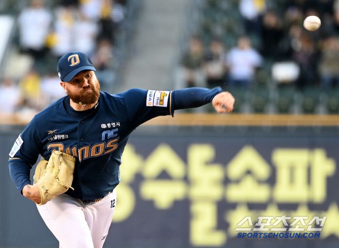 23일 잠실야구장에서 열린 NC와 LG의 경기, NC 선발투수 로건이 역투하고 있다. 잠실=허상욱 기자wook@sportschosun.com/2025.04.23/