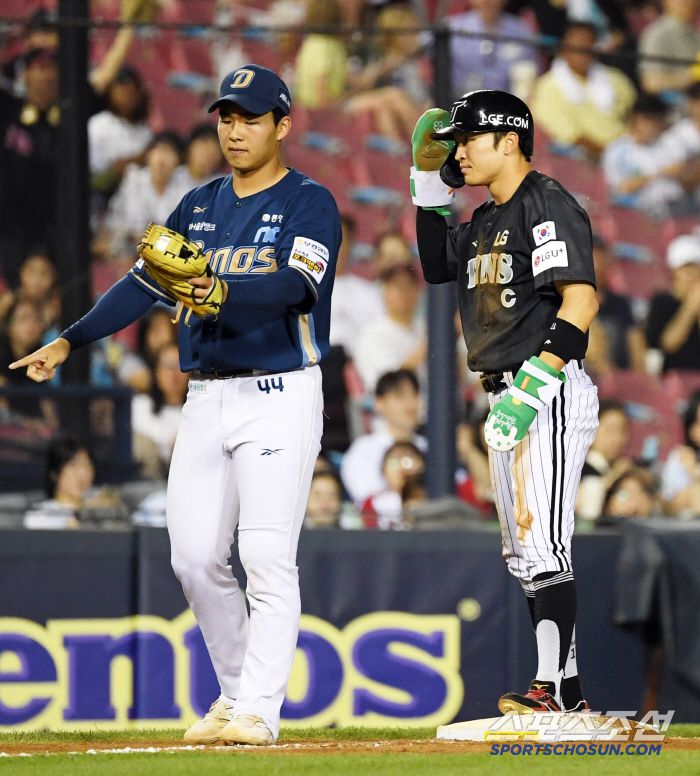 18일 잠실구장에서 열린 LG 트윈스와 NC 다이노스의 경기. 5회말 무사 1,2루 LG 박해민이 3루를 훔치고 있다. 잠실=박재만 기자 pjm@sportschosun.com/2025.06.18/