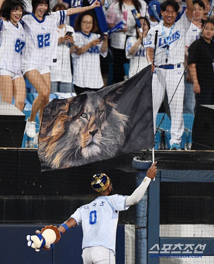 18일 대구 라이온즈파크에서 열린 두산-삼성전. 10회말 1사 1, 2루 디아즈가 끝내기 스리런포를 친 후 세리머니를 하고 있다. 대구=정재근 기자 cjg@sportschosun.com/2025.6.18/