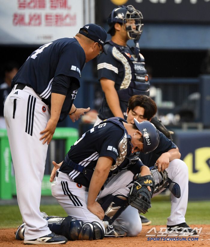 엄청난 고통을 참아낸 양의지.