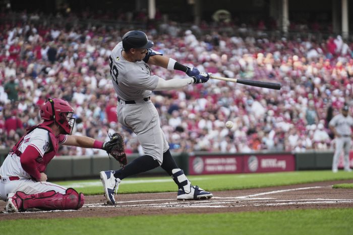 애런 저지는 타율, 안타, 출루율, 장타율, OPS, WAR에서 양 리그 통합 1위를 달리고 있다. AP연합뉴스