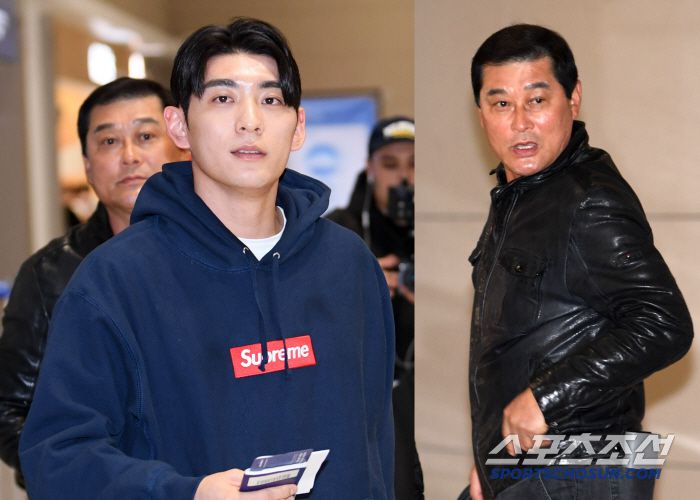 올해 시즌을 앞두고 출국하는 이정후를 배웅하는 아빠 이종범.