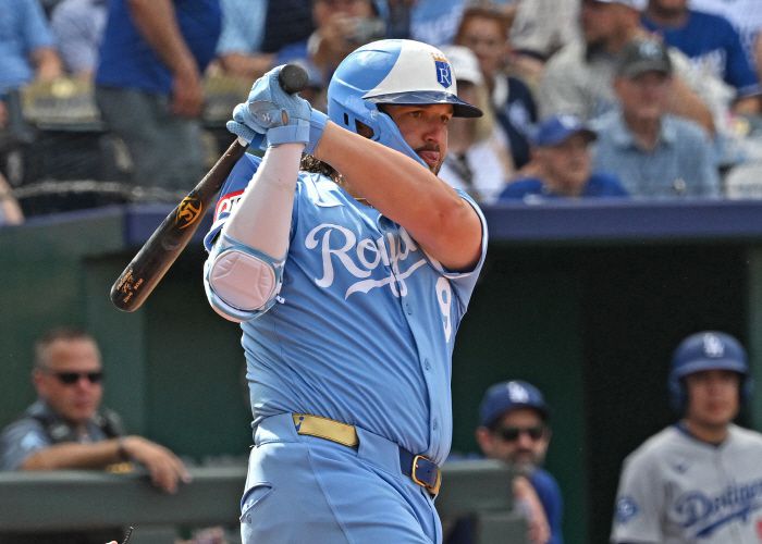 오타니 쇼헤이의 강속구에 또 당한 캔자스시티 로열스 비니 파스콴티노. Imagn Images연합뉴스