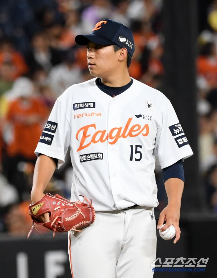 11일 대전 한화생명볼파크에서 열린 한화 이글스와 두산 베어스의 경기. 한화 김기중이 숨을 고르고 있다. 대전=박재만 기자 pjm@sportschosun.com/2025.06.11/