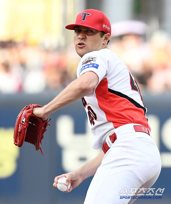 4일 광주 기아 챔피언스필드에서 열린 롯데-KIA전. KIA 선발투수 네일이 투구하고 있다. 광주=정재근 기자 cjg@sportschosun.com/2025.7.4/