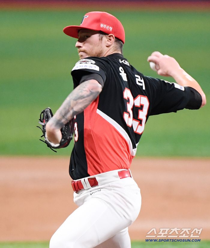 25일 서울 고척스카이돔에서 열린 KIA-키움전. KIA 선발투수 올러가 투구하고 있다. 고척=정재근 기자 cjg@sportschosun.com/2025.6.25/