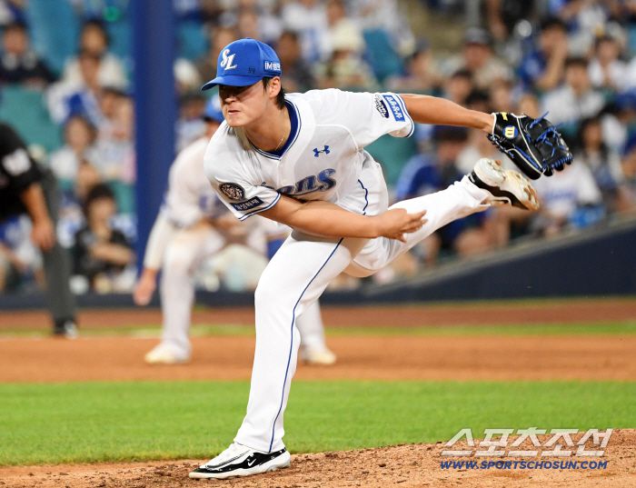 5일 대구 라이온즈파크에서 열린 삼성 라이온즈와 LG 트윈스의 경기. 삼성 이호성이 역투하고 있다. 대구=박재만 기자 pjm@sportschosun.com/2025.07.05/