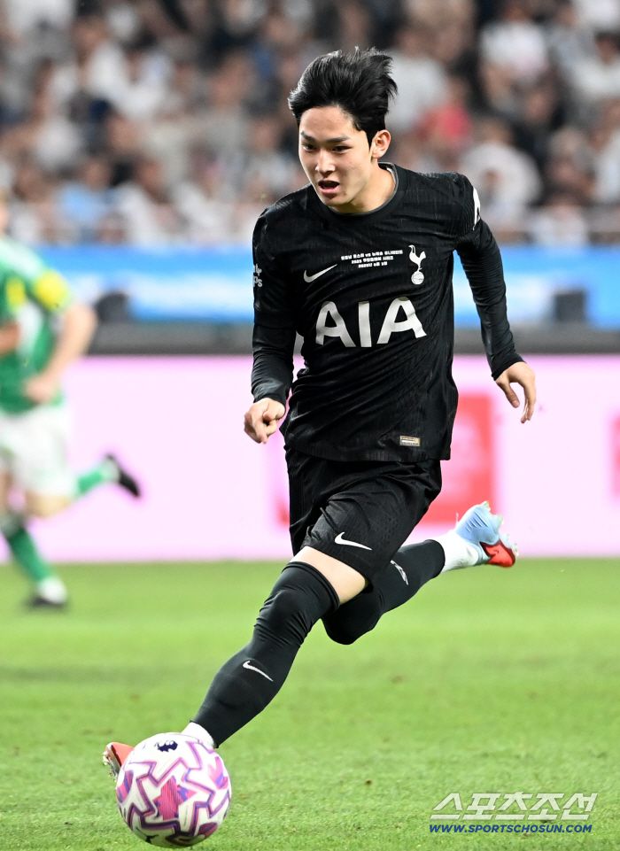 3일 서울월드컵경기장에서 열린 토트넘과 뉴캐슬의 경기, 토트넘 양민혁이 돌파를 시도하고 있다. 상암=허상욱 기자wook@sportschosun.com/2025.08.03/
