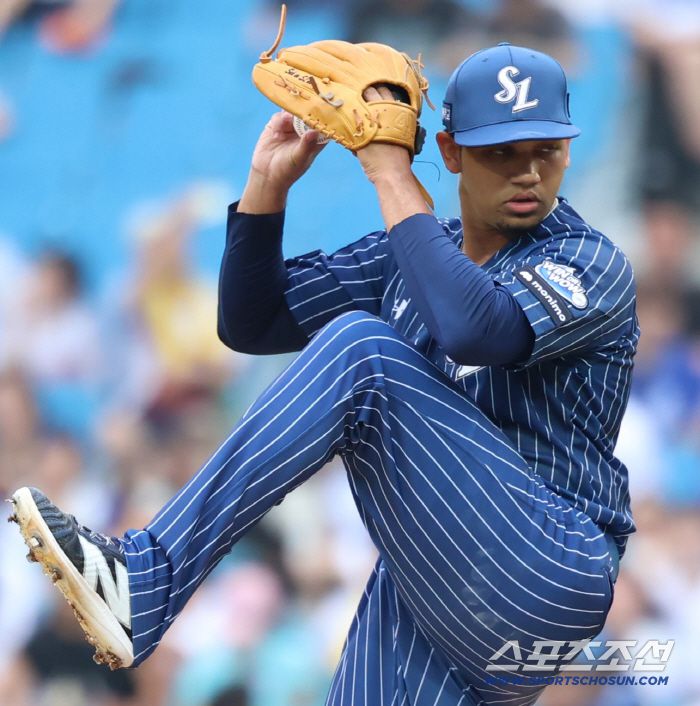 삼성 가라비토가 3일 대구 LG전에 선발 등판해 5이닝 1안타 8볼넷 1사구 4실점(2자책)을 기록했다.  사진제공=삼성 라이온즈